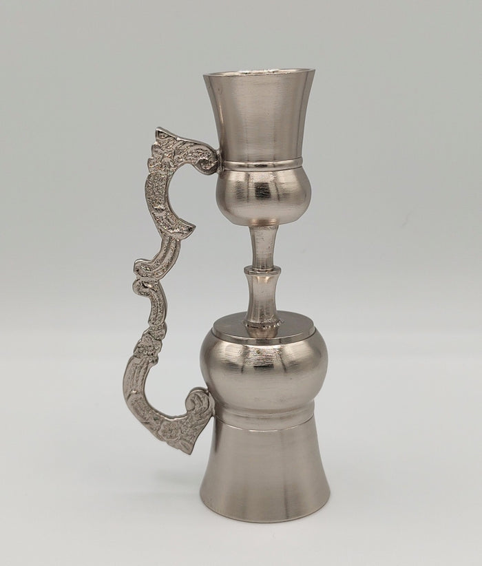 Pewter-Plated Brass Double Jigger