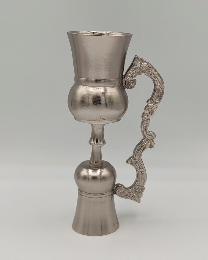 Pewter-Plated Brass Double Jigger