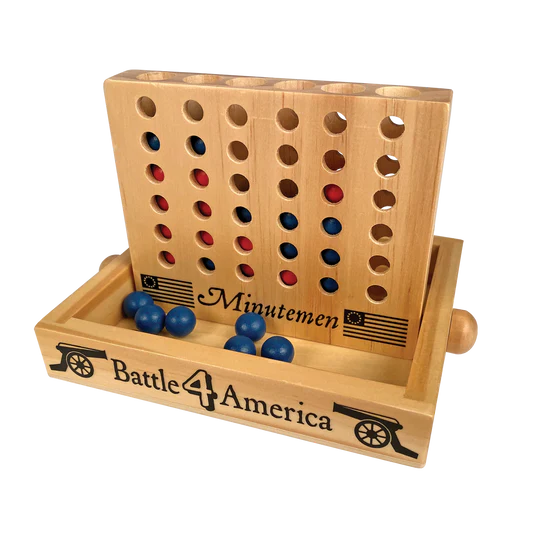 Wooden Connect 4 Revolutionary War Game