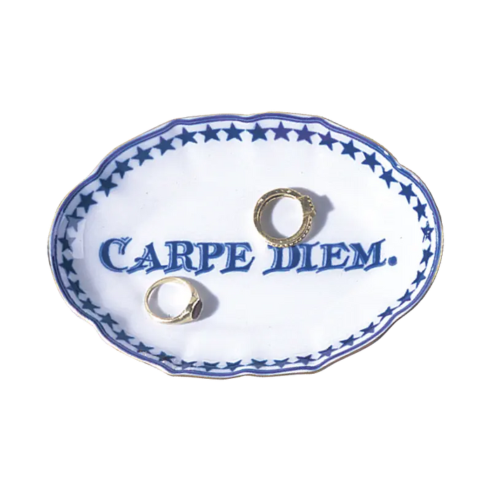 Mottahedeh Porcelain Ring Tray "Carpe Diem"