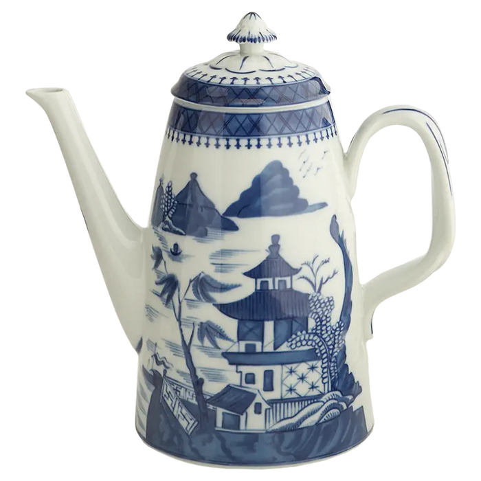 Blue Canton Porcelain Coffee Pot by Mottahedeh