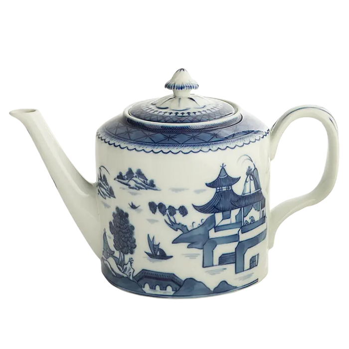 Blue Canton Porcelain Teapot by Mottahedeh