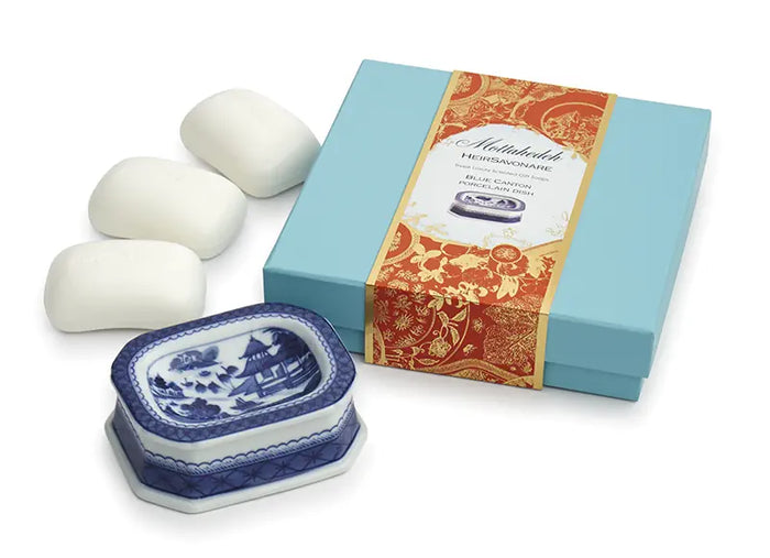 Blue Canton HeirSavonare Porcelain Gift Soap Set by Mottahedeh