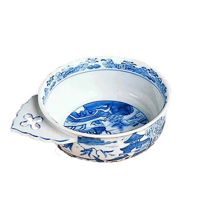 Blue Canton Porcelain Porringer Handled Bowl by Mottahedeh