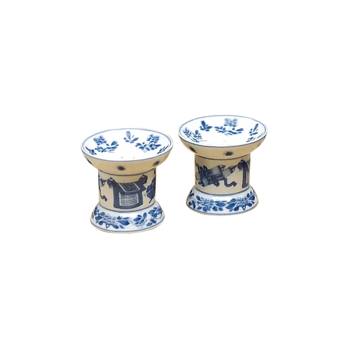Blue Canton Porcelain Salt & Pepper Set by Mottahedah