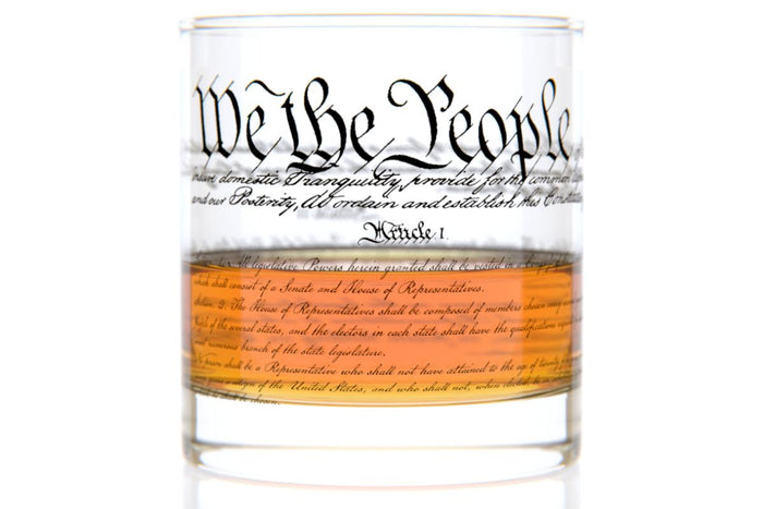 U.S. Constitution We The People Rocks Glass